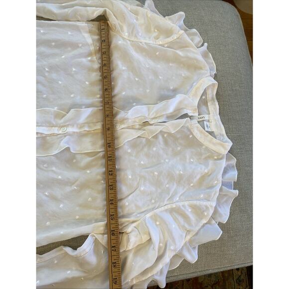 LEWIT Size S 100% Silk Button Down Embroidery Long Sleeve Top Shirt Nordstrom - Picture 13 of 15
